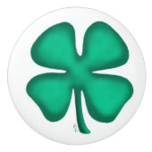 Bouton en céramique Lucky 4 Leaf Irish Clover (Devant)