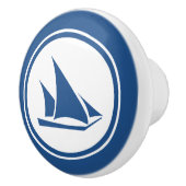 Bouton en céramique nautique de voilier bleu de (Droite)