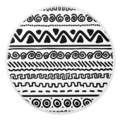 Bouton en céramique noir blanc tribal motif salle (Devant)