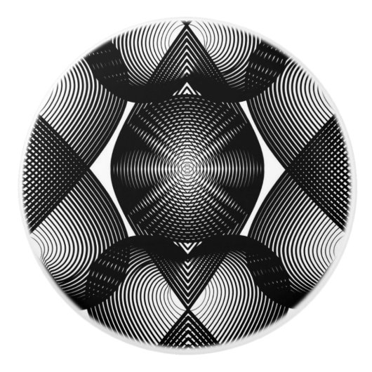 Bouton en céramique noir et blanc / Tirage (Devant)