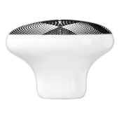 Bouton en céramique noir et blanc / Tirage (Côté)
