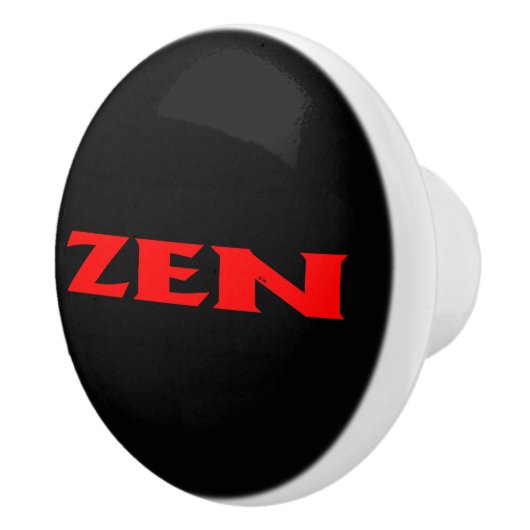 Bouton en céramique noire rouge zen (Droite)
