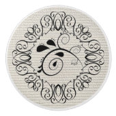 Bouton en céramique noire / Tirer (Devant)