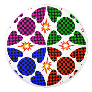 Bouton en céramique peint à la main - Armoire arti