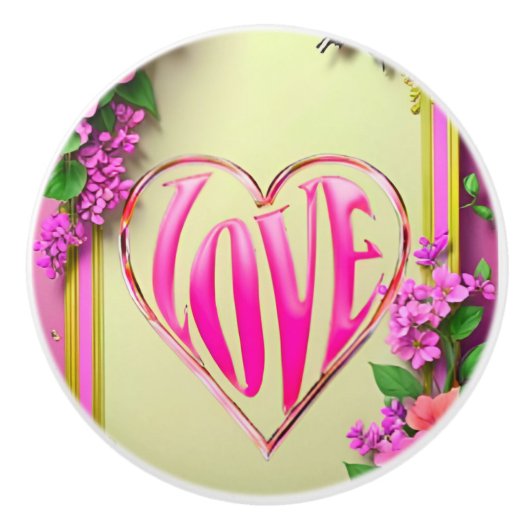 Bouton en céramique peint à la main - Armoire arti (Devant)