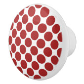 Bouton en céramique Polka blanc et rouge (Droite)