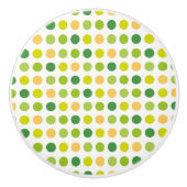 Bouton en céramique Polka vert et jaune (Devant)
