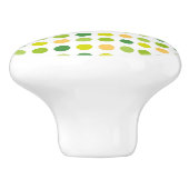 Bouton en céramique Polka vert et jaune (Côté)