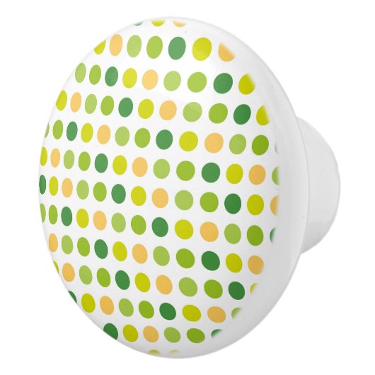 Bouton en céramique Polka vert et jaune (Droite)