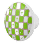 Bouton en céramique Retro Green & White Starbursts (Droite)