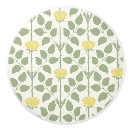 Bouton en céramique Rose (Devant)