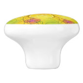 Bouton en céramique Rose et tasse à beurre (Côté)