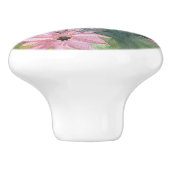 Bouton en céramique rose et vert d'été (Côté)