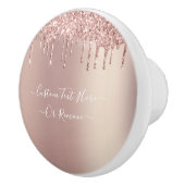 Bouton en céramique rose Parties scintillant or av (Droite)