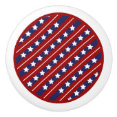 Bouton en céramique rouge de bannière étoilée (Devant)