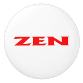 Bouton en céramique rouge zen (Devant)