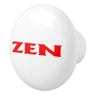 Bouton en céramique rouge zen