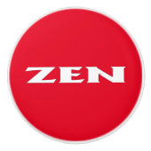 Bouton en céramique rouge zen (Devant)