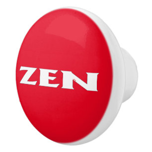Bouton en céramique rouge zen