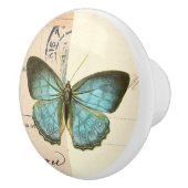 Bouton en céramique rustique de papillon vintage (Droite)