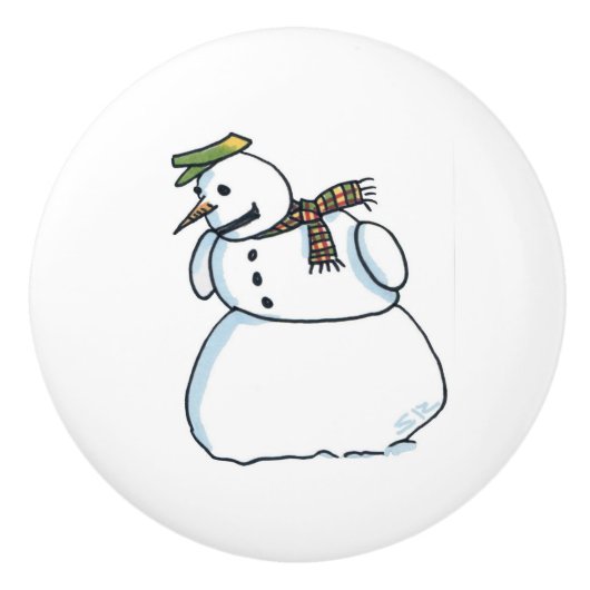 Bouton en céramique Snowman (Devant)