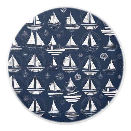 Bouton en céramique sur mesure nautique (Devant)