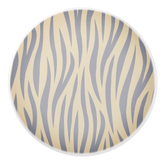 Bouton en céramique Tan and Black Zebra (Devant)