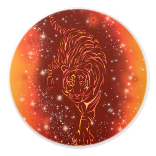 Bouton En Céramique Tiger Coureur À Galaxy Starry (Devant)