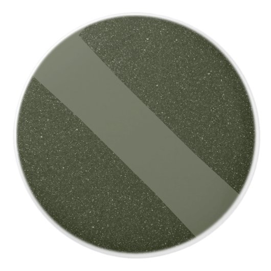 Bouton en céramique vert mousse diagonale - person (Devant)