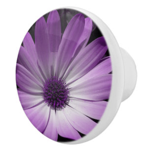 Bouton en céramique violet Fleur Faisy