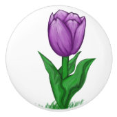 Bouton en céramique violette Tulip (Devant)