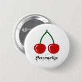 Bouton épingle cerise rouge | badge personnalisé (Devant & derrière)