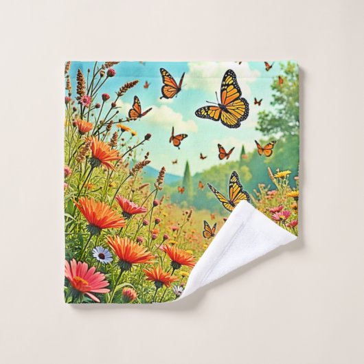 Bouton Fleur sauvage vibre Joy Design (Gant de toilette)