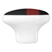 Bouton géométrique rouge, blanc et noir (Côté)