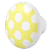 Bouton jaune et blanc de meubles de point de polka (Droite)