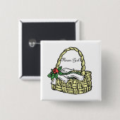 Bouton mariage Panier Fleur Fille Bouton Badge (Devant & derrière)