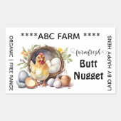 Bouton nuggets boîte d'oeuf Rectangle étiquette (Devant)