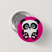 Bouton Panda Rose Cute Badge (Devant & derrière)