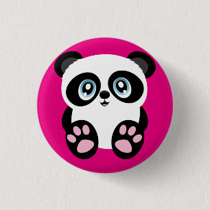 Bouton Panda Rose Cute Badge