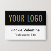 Bouton Pinback Nom Badge avec Logo Black Name Bali (Recto)