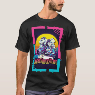 Bouton rétro & ; T-shirt classique Rockstable