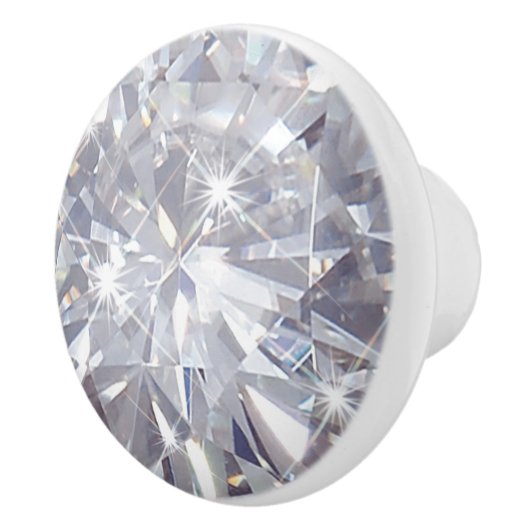 Bouton rond en céramique diamant blanc Faux (Droite)
