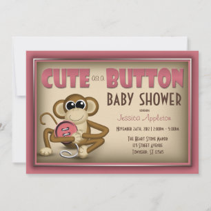 Bouton rose Baby shower Invitation