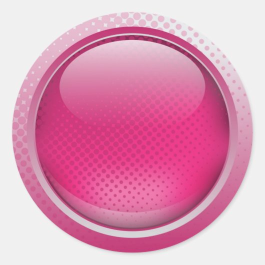 Bouton rose chaud autocollant (Devant)