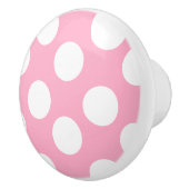 Bouton rose et blanc de meubles de point de polka (Droite)
