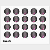 Bouton rose/noir Sweet 16 Enveloppe Sticker (Feuille)