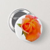 Bouton Rose orange / Badge / Broche (Devant & derrière)