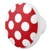 Bouton rouge et blanc de meubles de point de polka (Droite)