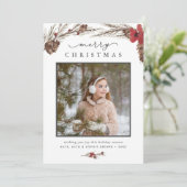 Bouton rustique| Carte photo de vacances (Debout devant)