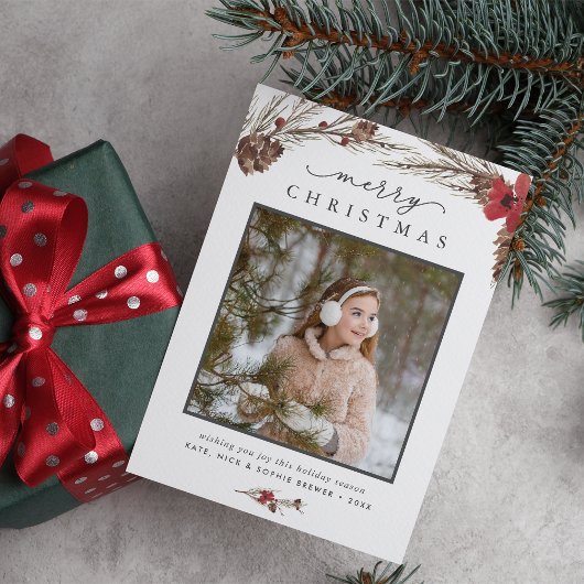 Bouton rustique| Carte photo de vacances